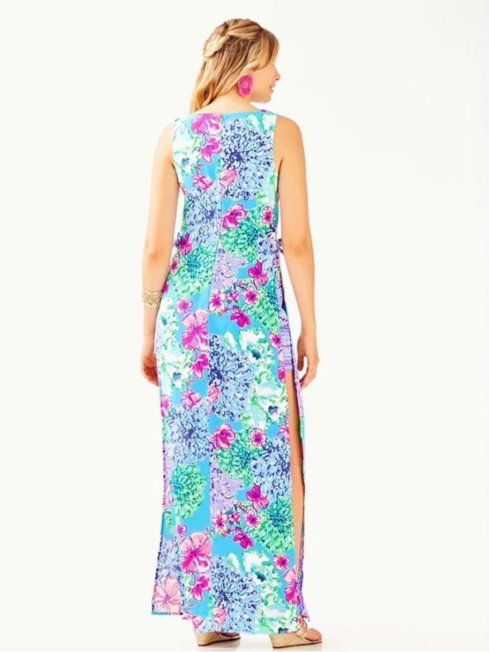 NWT Size 8 - Lilly Pulitzer Donna Maxi Romper - Special Delivery Engineered - Picture 10 of 11